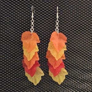 Autumn leaf dangle earrings